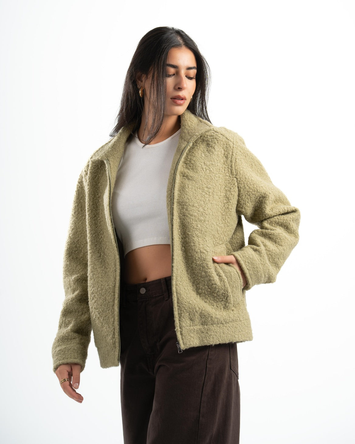 SAGE GREEN FAUX JACKET