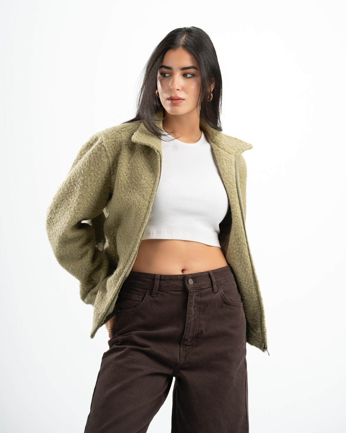 SAGE GREEN FAUX JACKET