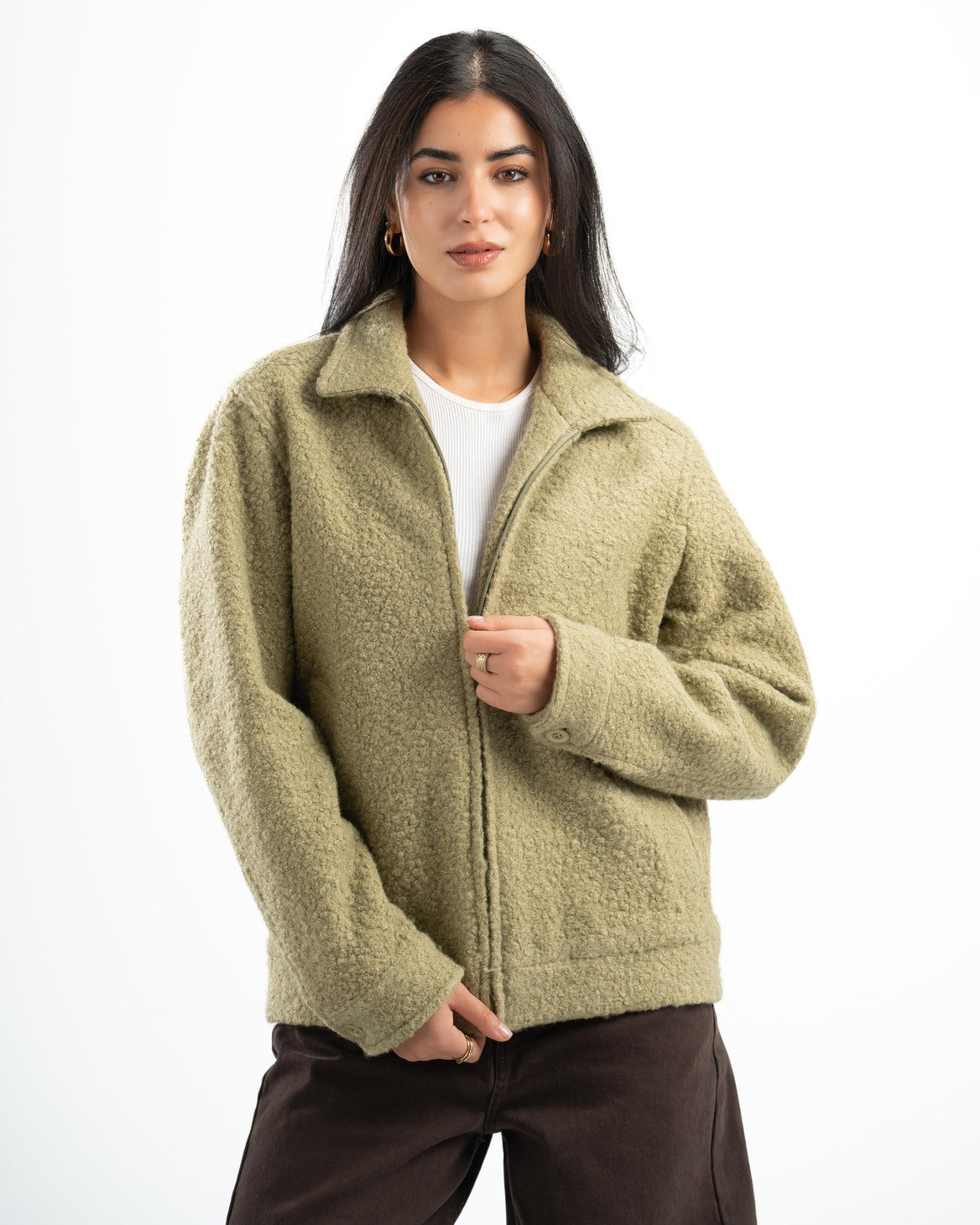 SAGE GREEN FAUX JACKET