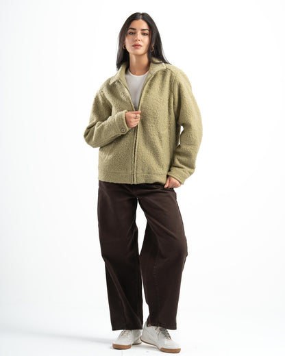 SAGE GREEN FAUX JACKET