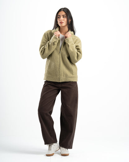 SAGE GREEN FAUX JACKET