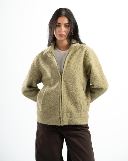 SAGE GREEN FAUX JACKET