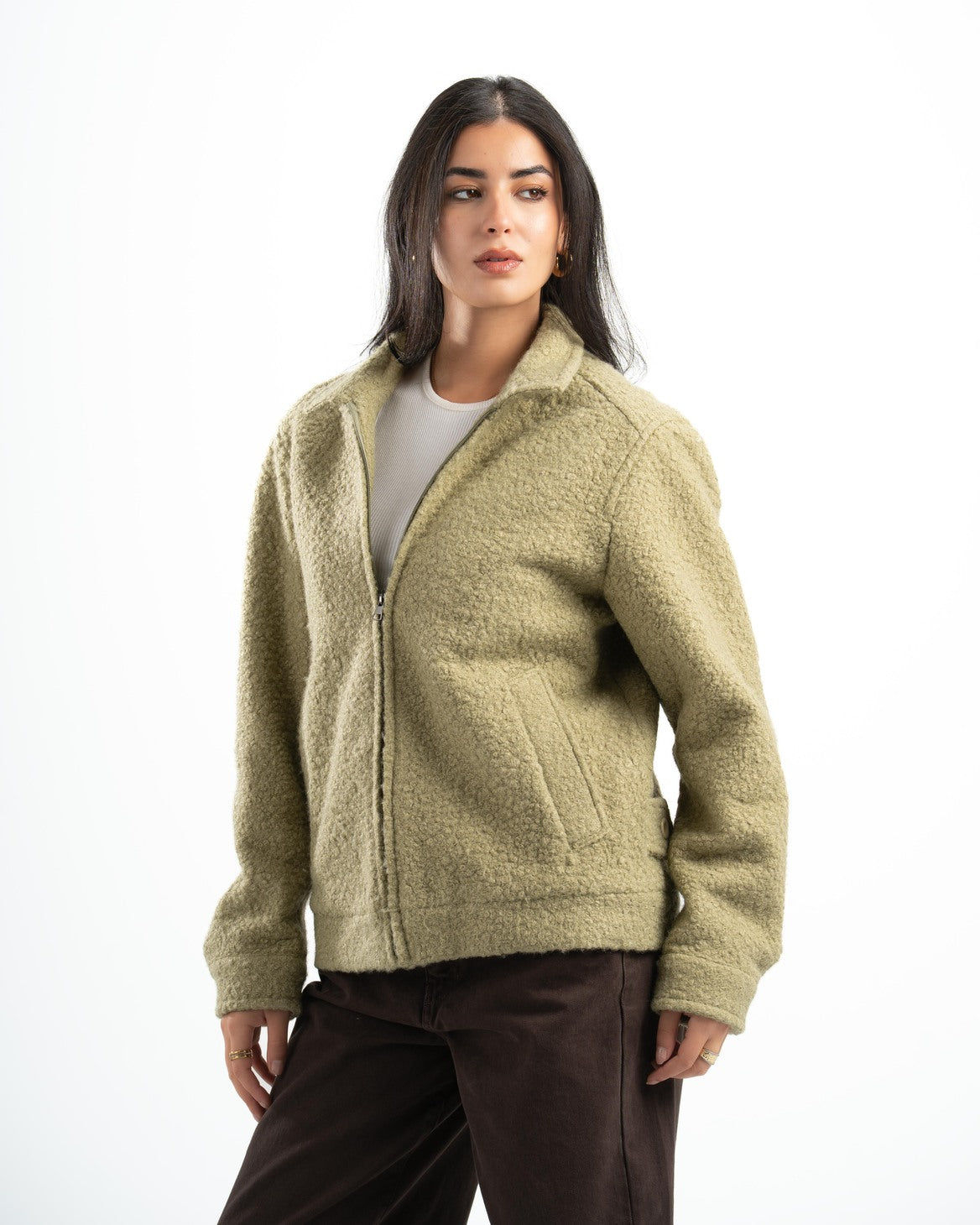 SAGE GREEN FAUX JACKET