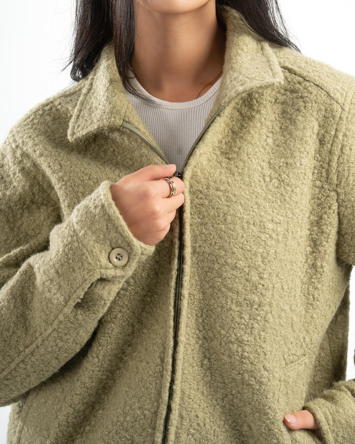 SAGE GREEN FAUX JACKET