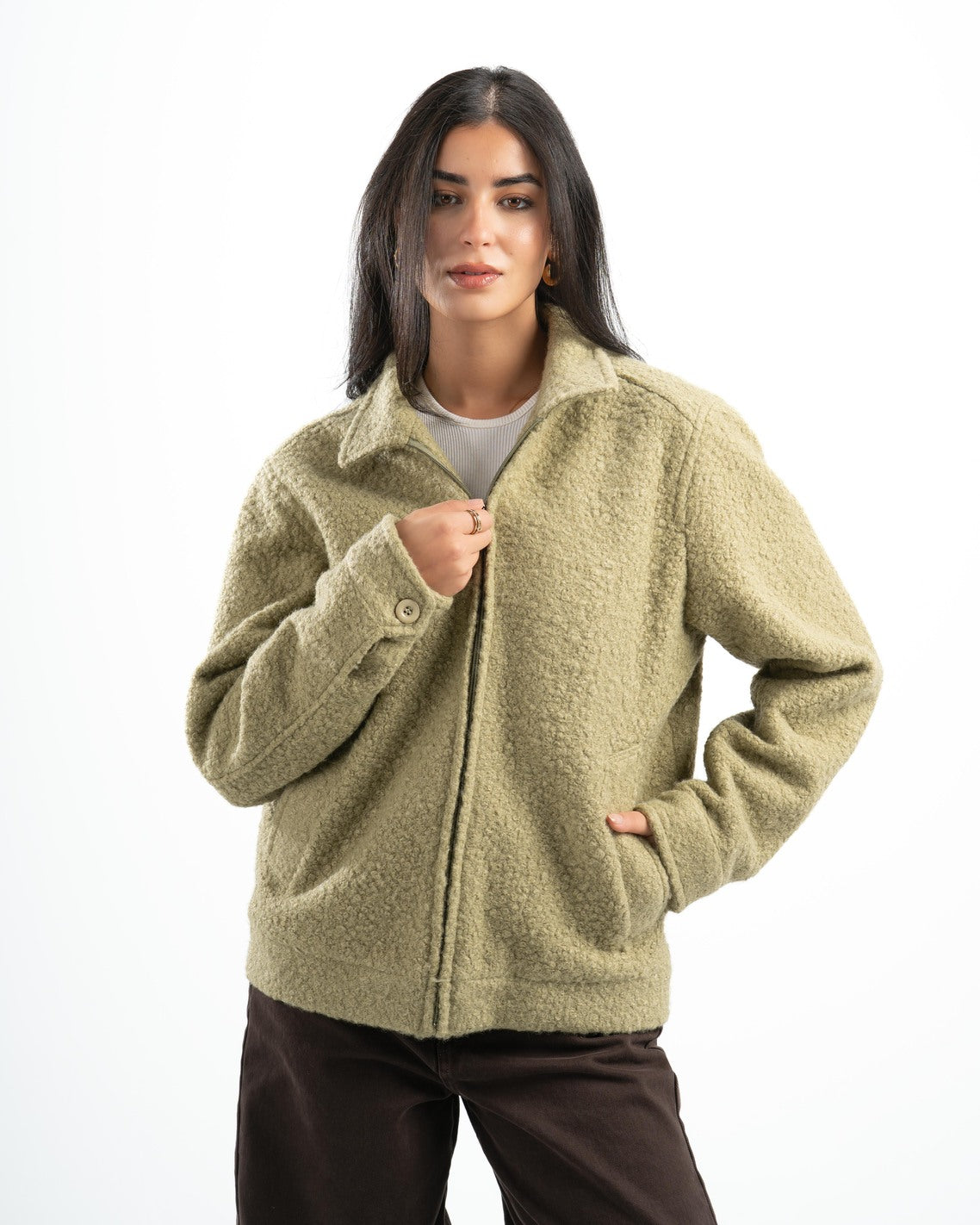 SAGE GREEN FAUX JACKET
