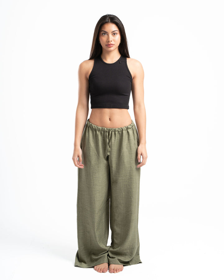 Olive Linen Pants