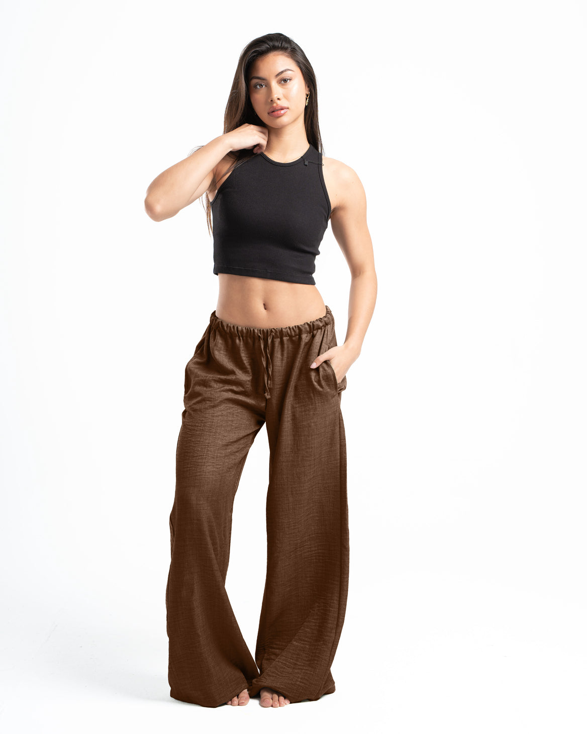 Brown Linen Pants