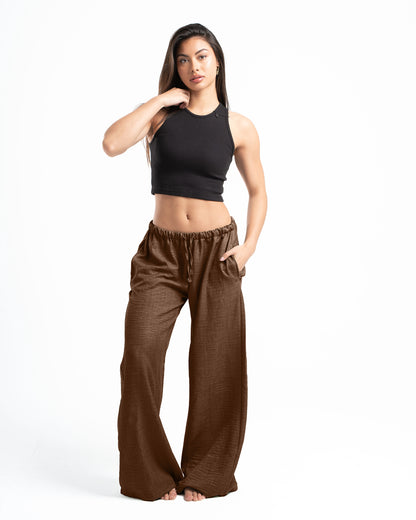 Brown Linen Pants