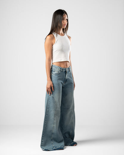 Pattes D’éléphant Jeans in Blue