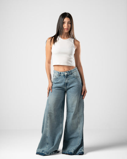 Pattes D’éléphant Jeans in Blue