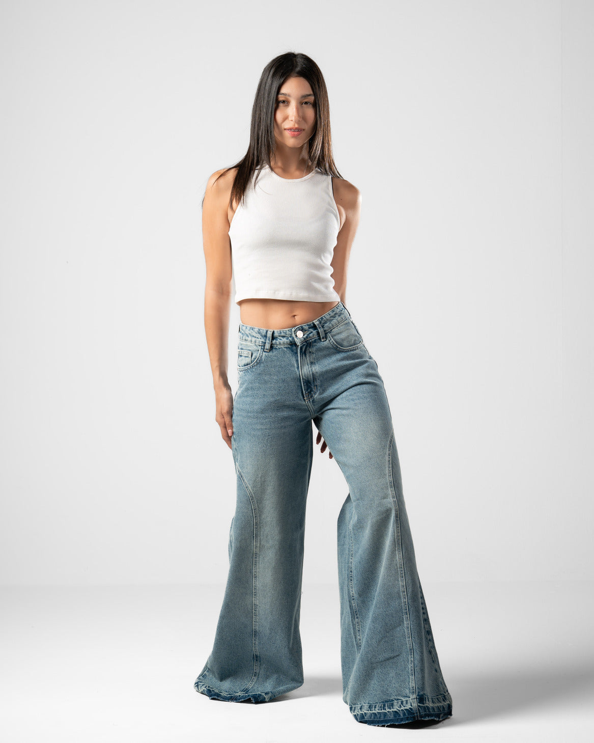 Pattes D’éléphant Jeans in Blue