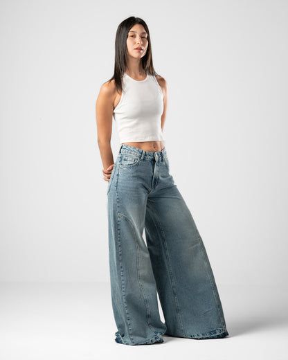 Pattes D’éléphant Jeans in Blue