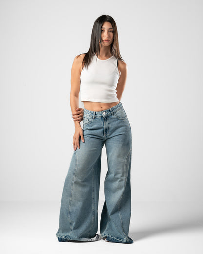 Pattes D’éléphant Jeans in Blue