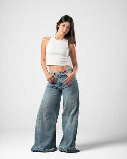 Pattes D’éléphant Jeans in Blue