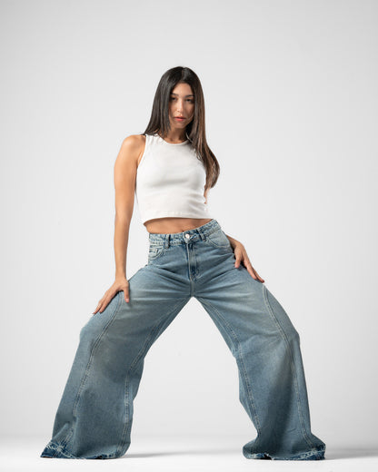 Pattes D’éléphant Jeans in Blue