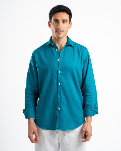 Teal Linen Shirt