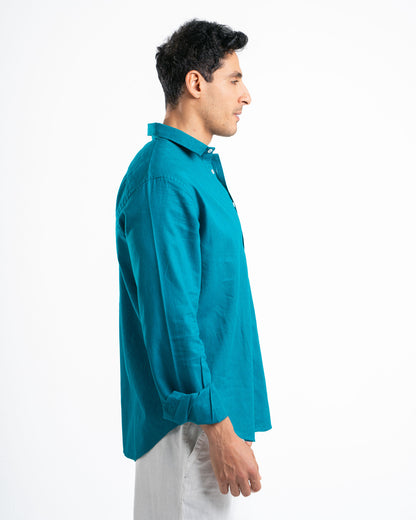 Teal Linen Shirt