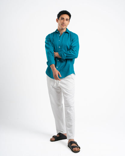 Teal Linen Shirt