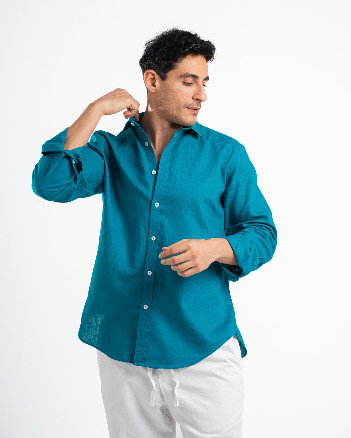 Teal Linen Shirt