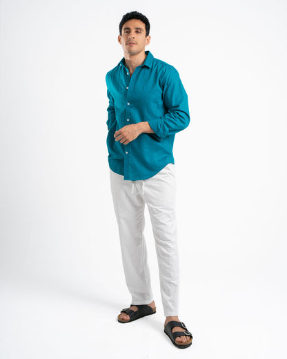 Teal Linen Shirt