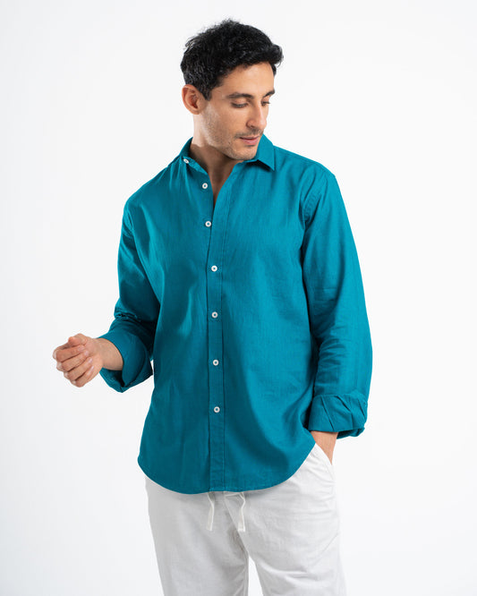Teal Linen Shirt
