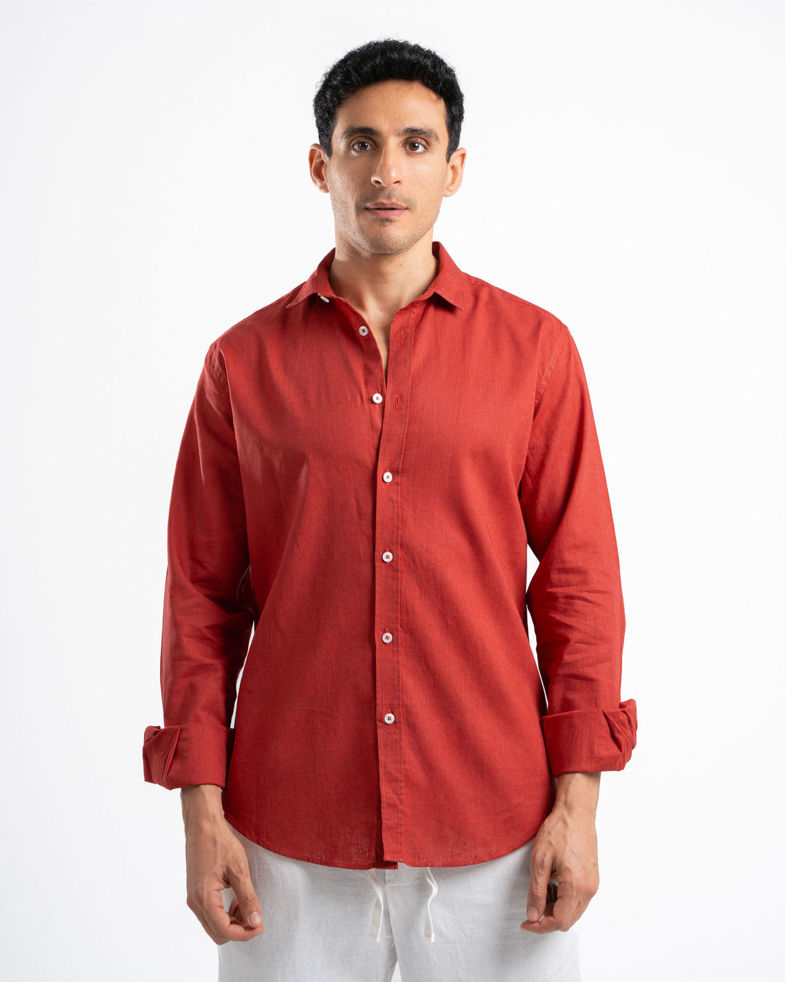 Red Linen Shirt
