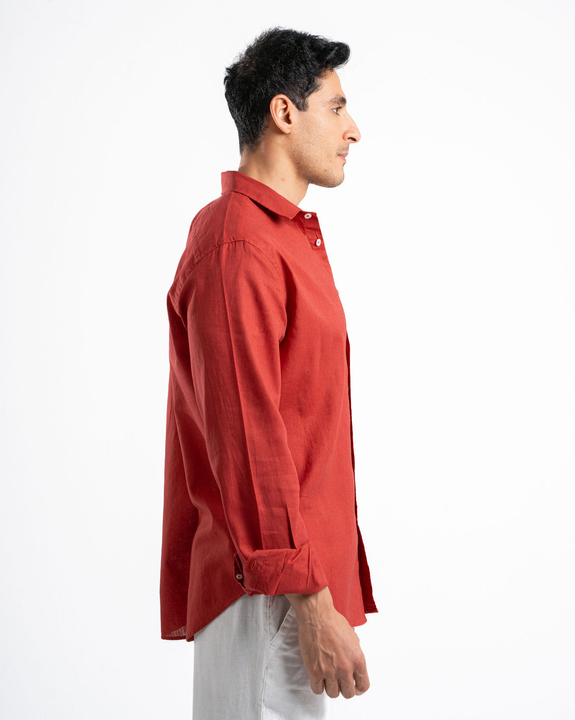 Red Linen Shirt