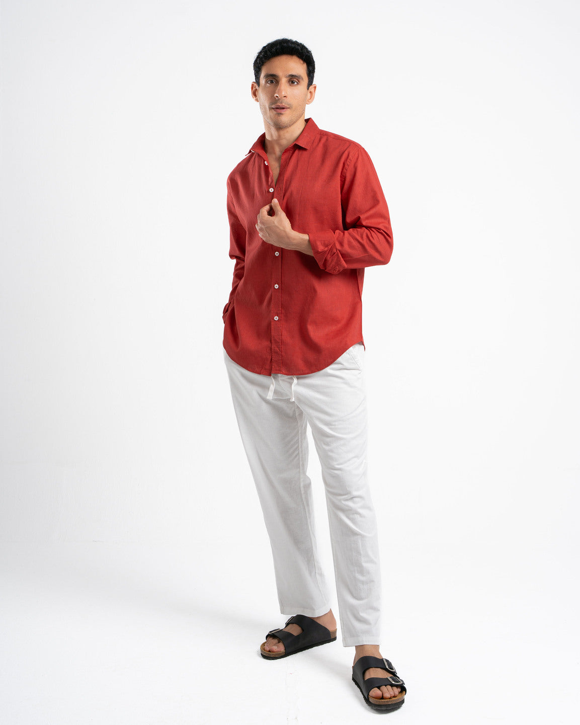 Red Linen Shirt