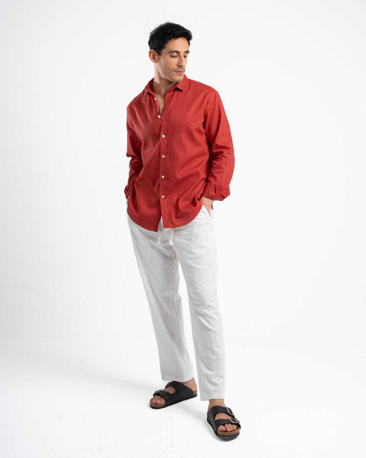 Red Linen Shirt