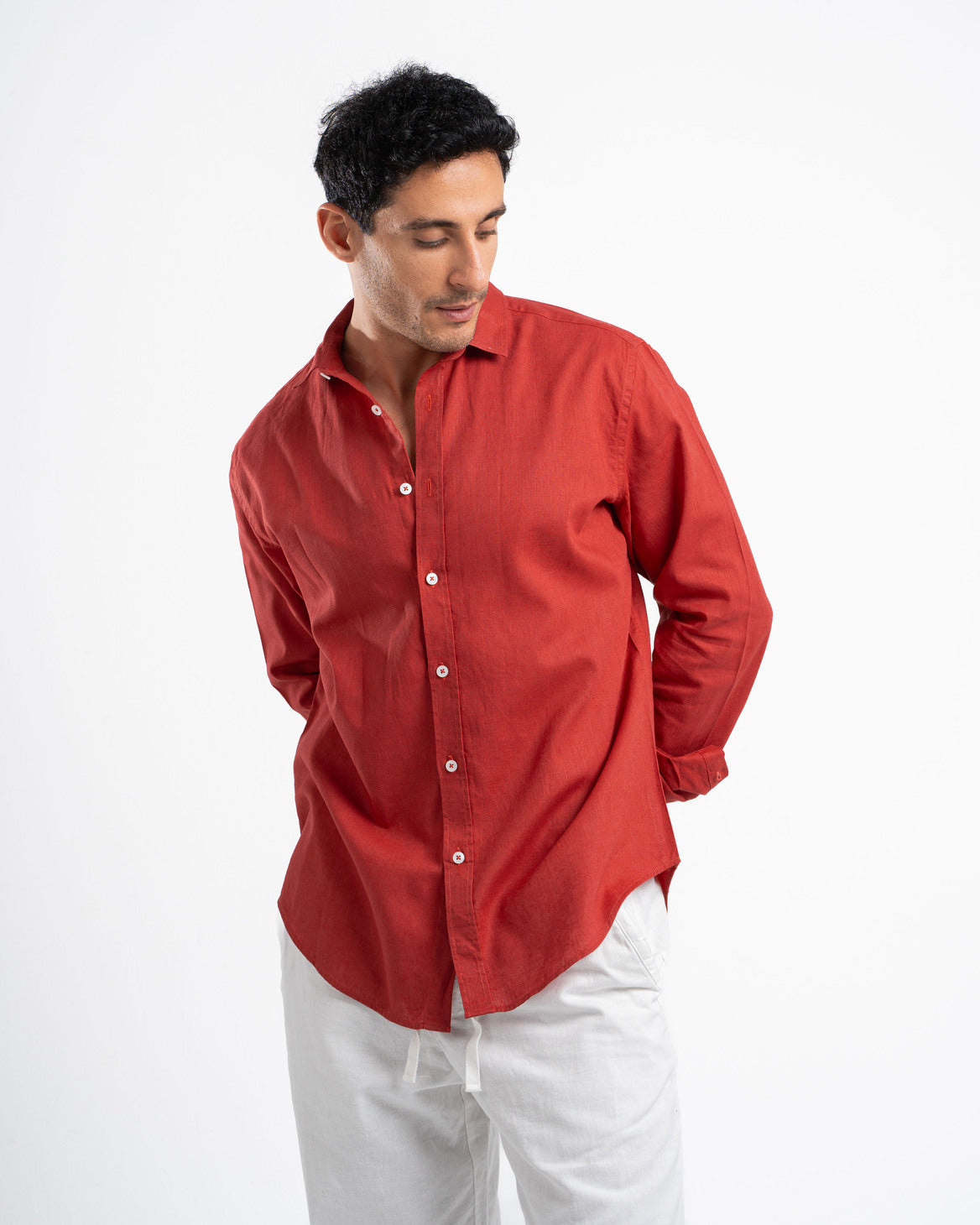 Red Linen Shirt