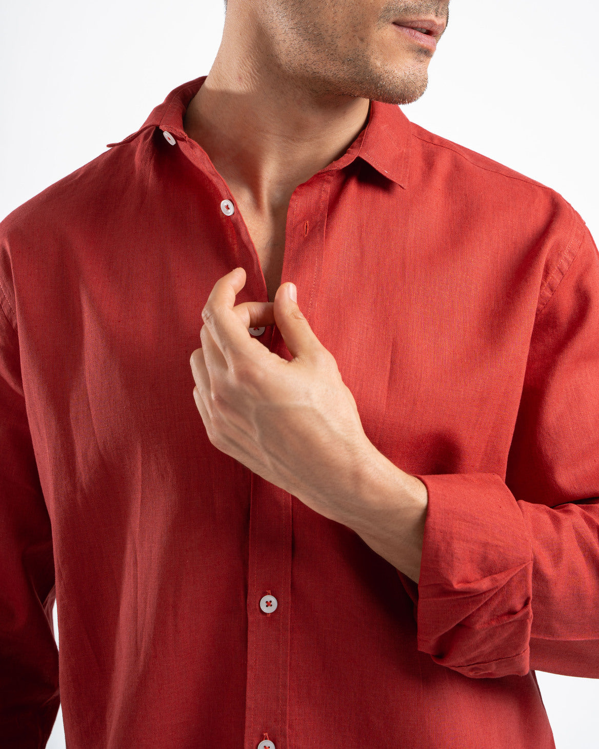 Red Linen Shirt