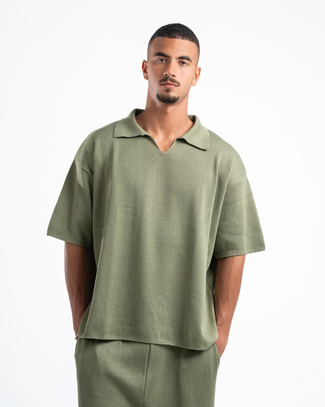 Olive Knit Polo