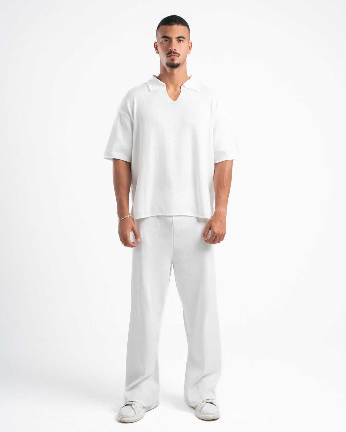 White Knit Polo