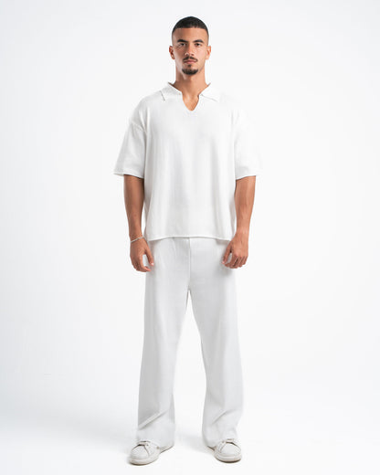 White Knit Polo