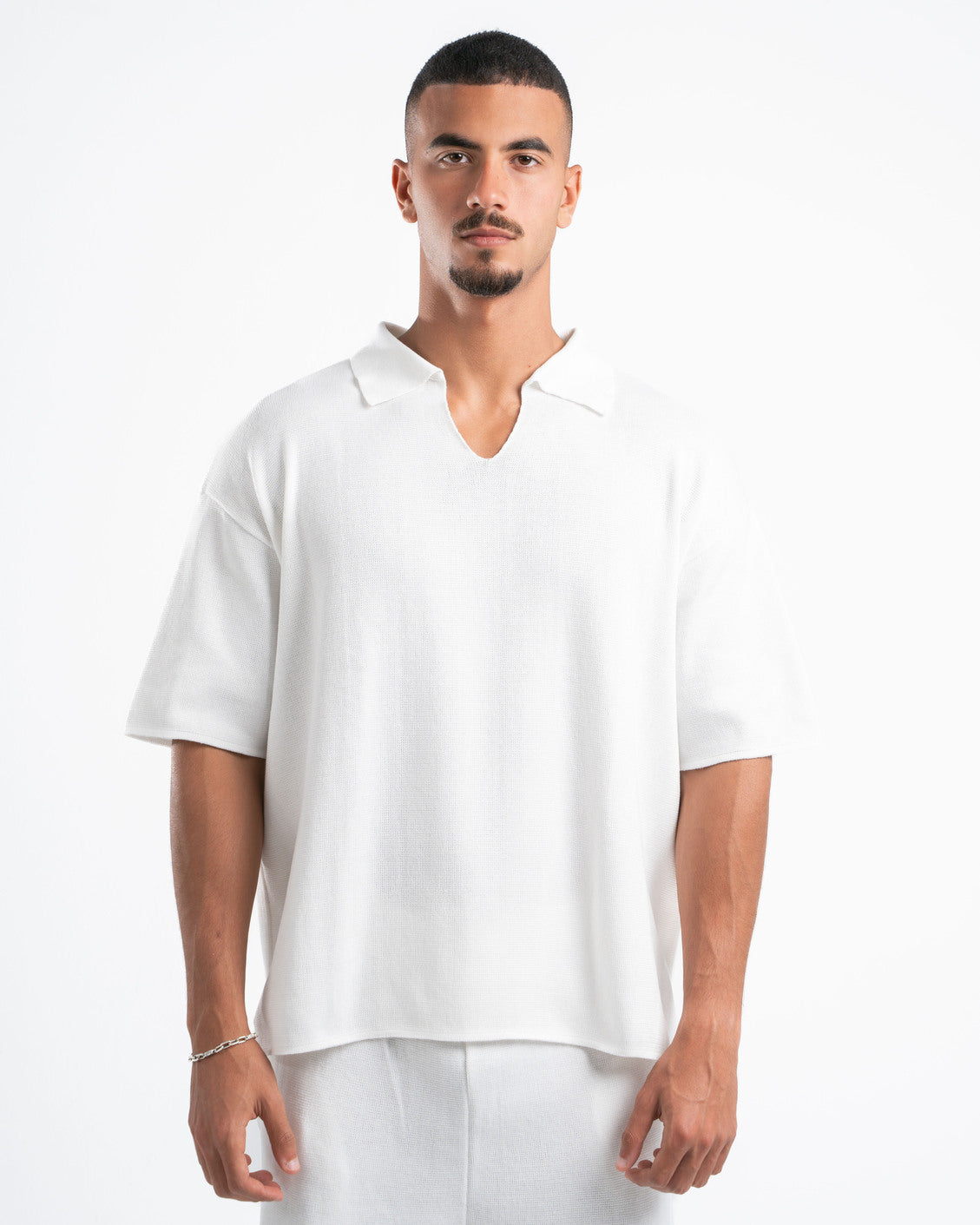 White Knit Polo