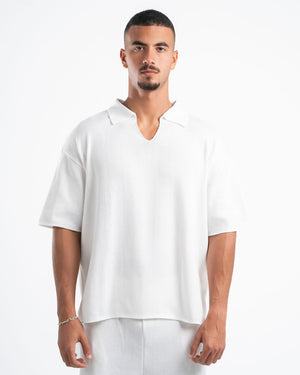 White Knit Polo