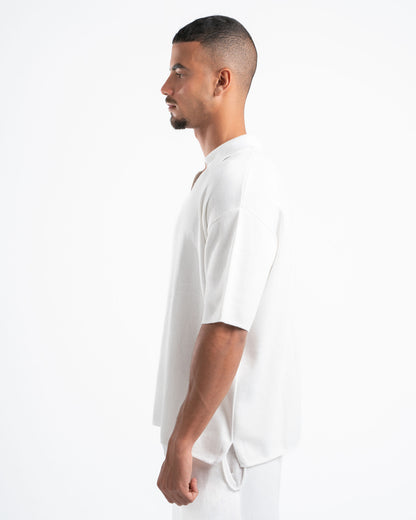 White Knit Polo