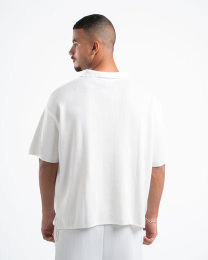 White Knit Polo