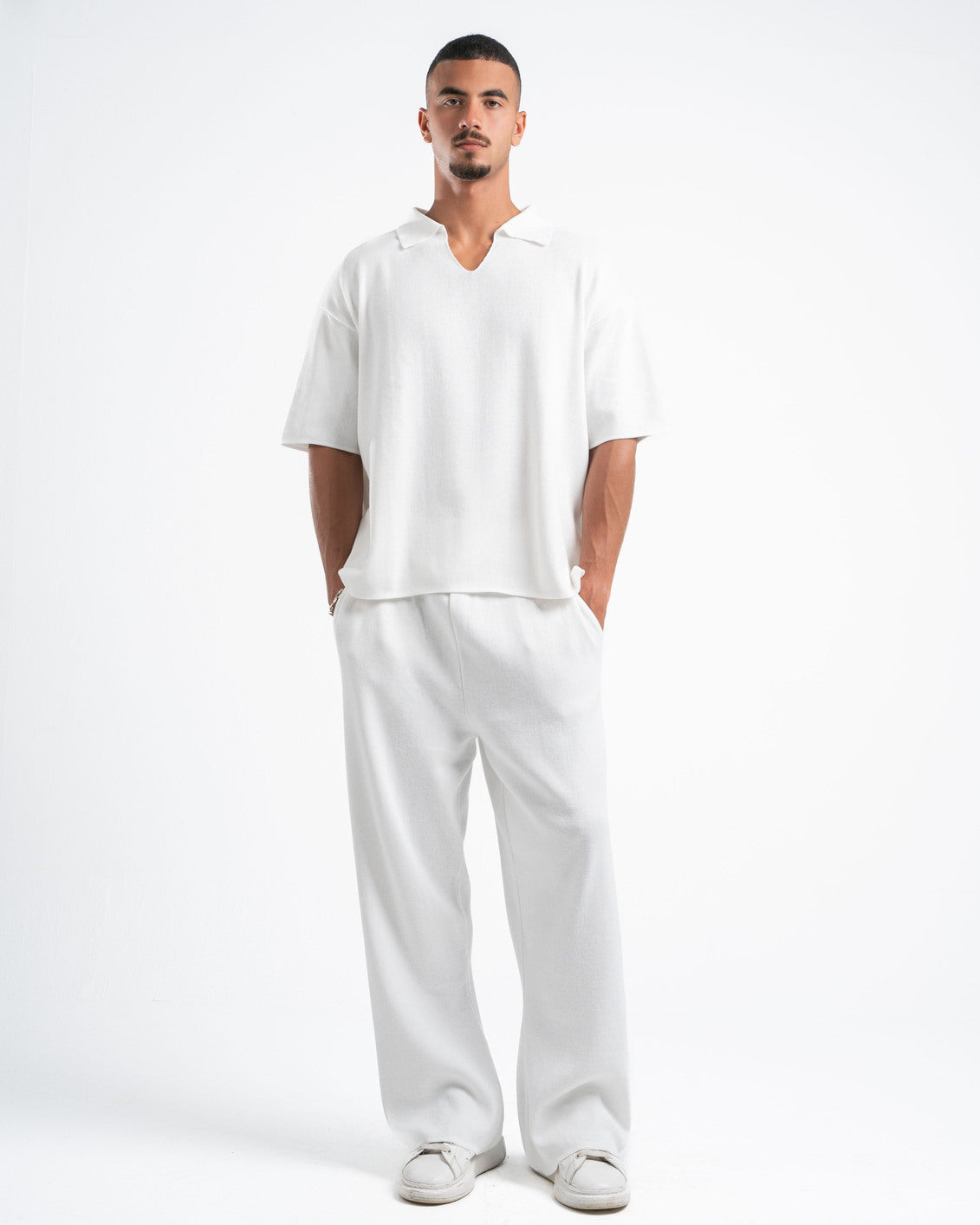 White Knit Polo