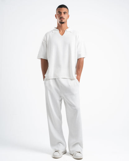 White Knit Polo