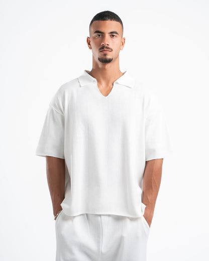 White Knit Polo