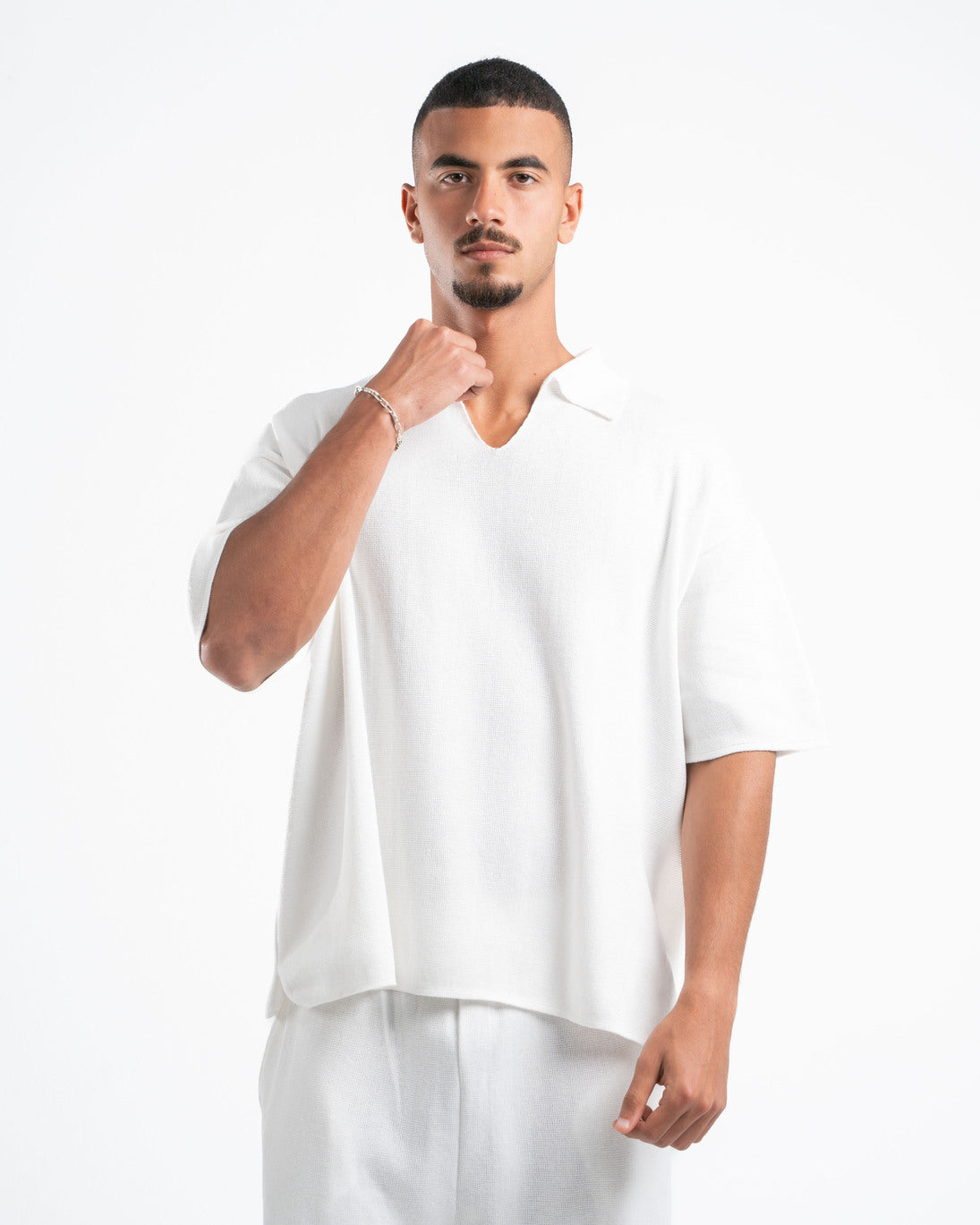 White Knit Polo