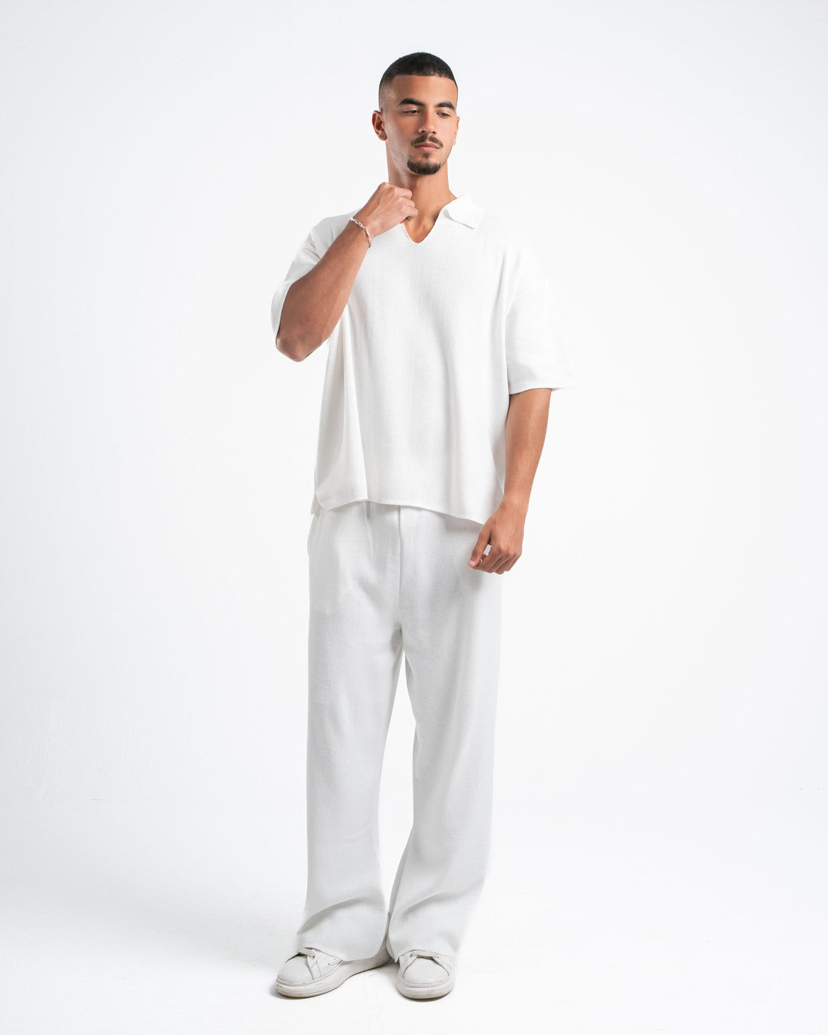 White Knit Polo