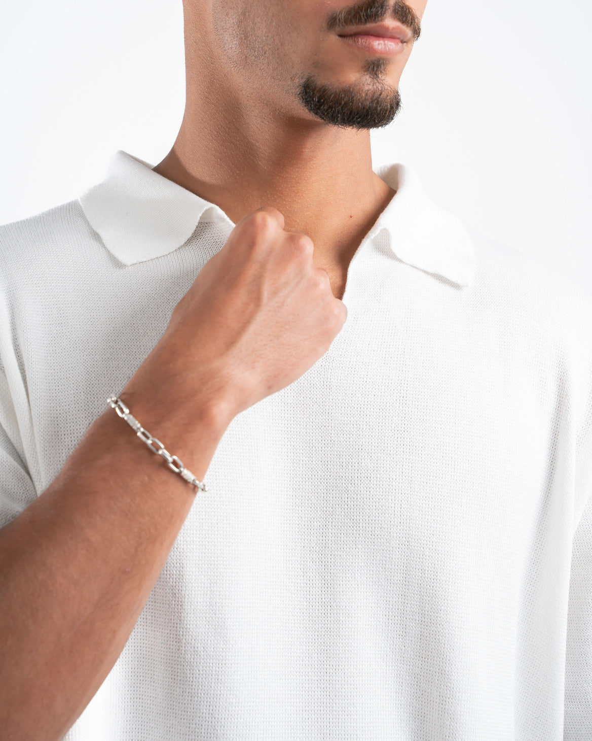 White Knit Polo