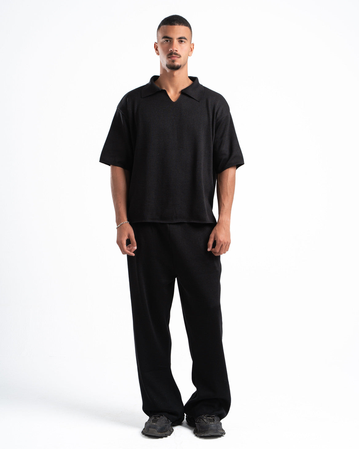 Black Knit Polo
