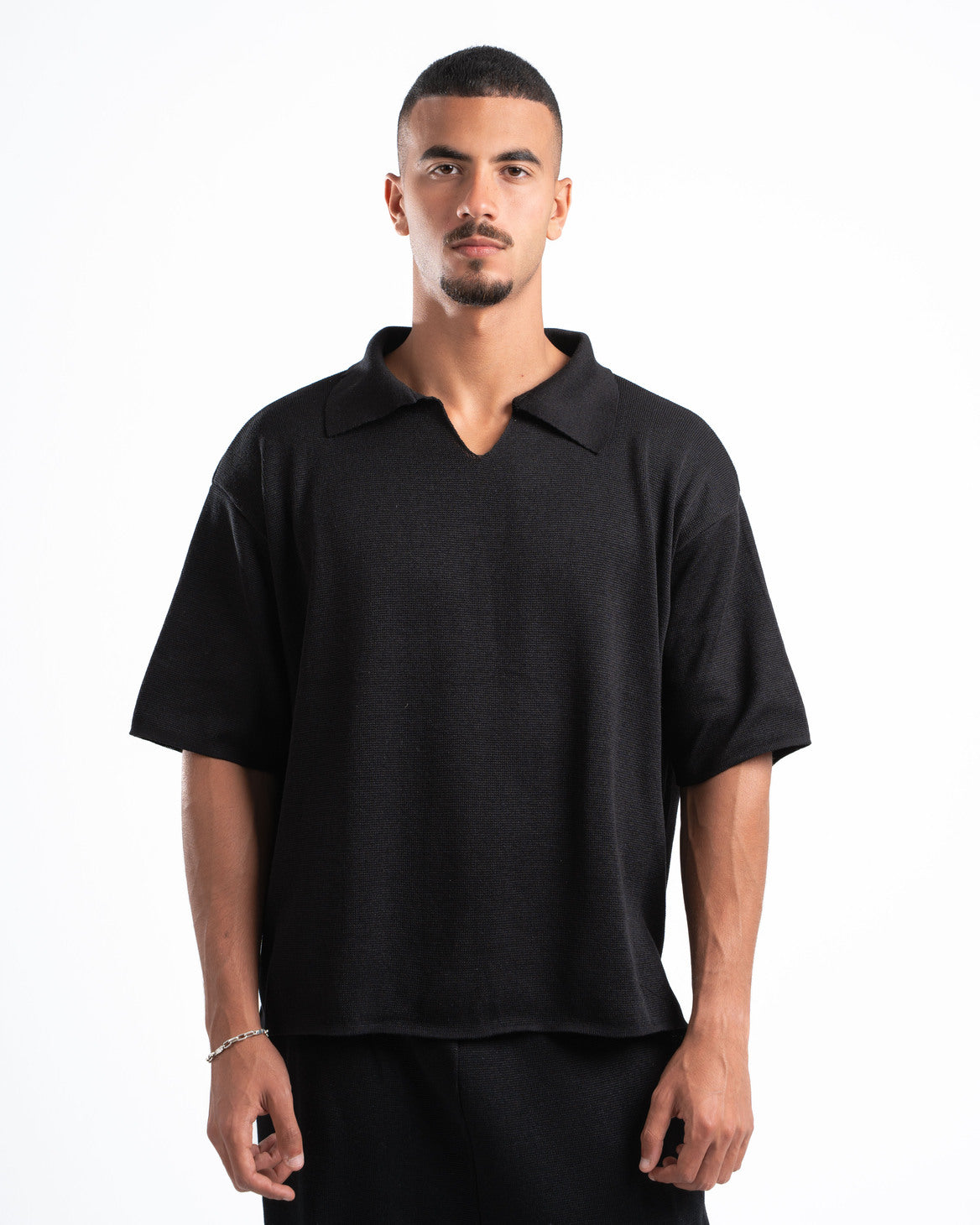 Black Knit Polo