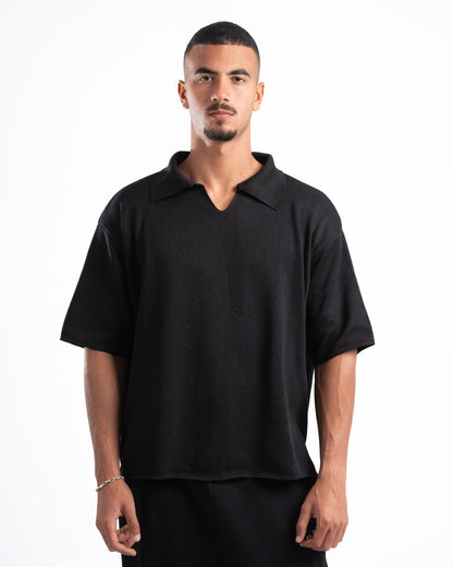 Black Knit Polo
