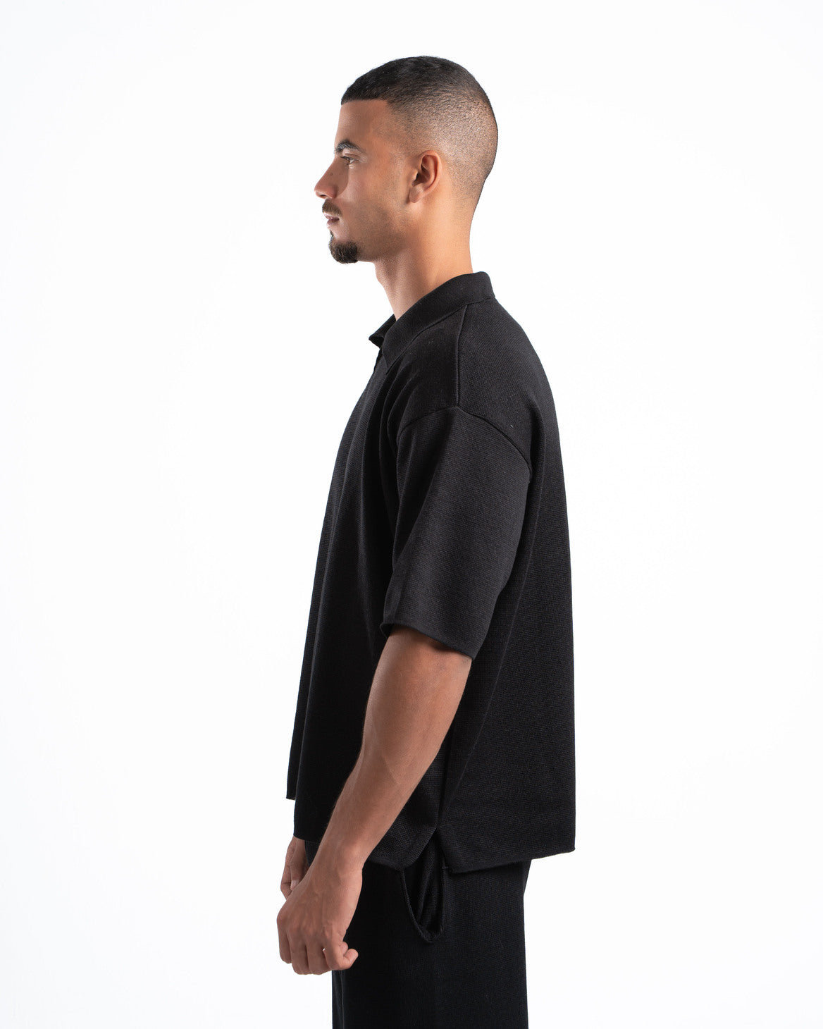 Black Knit Polo