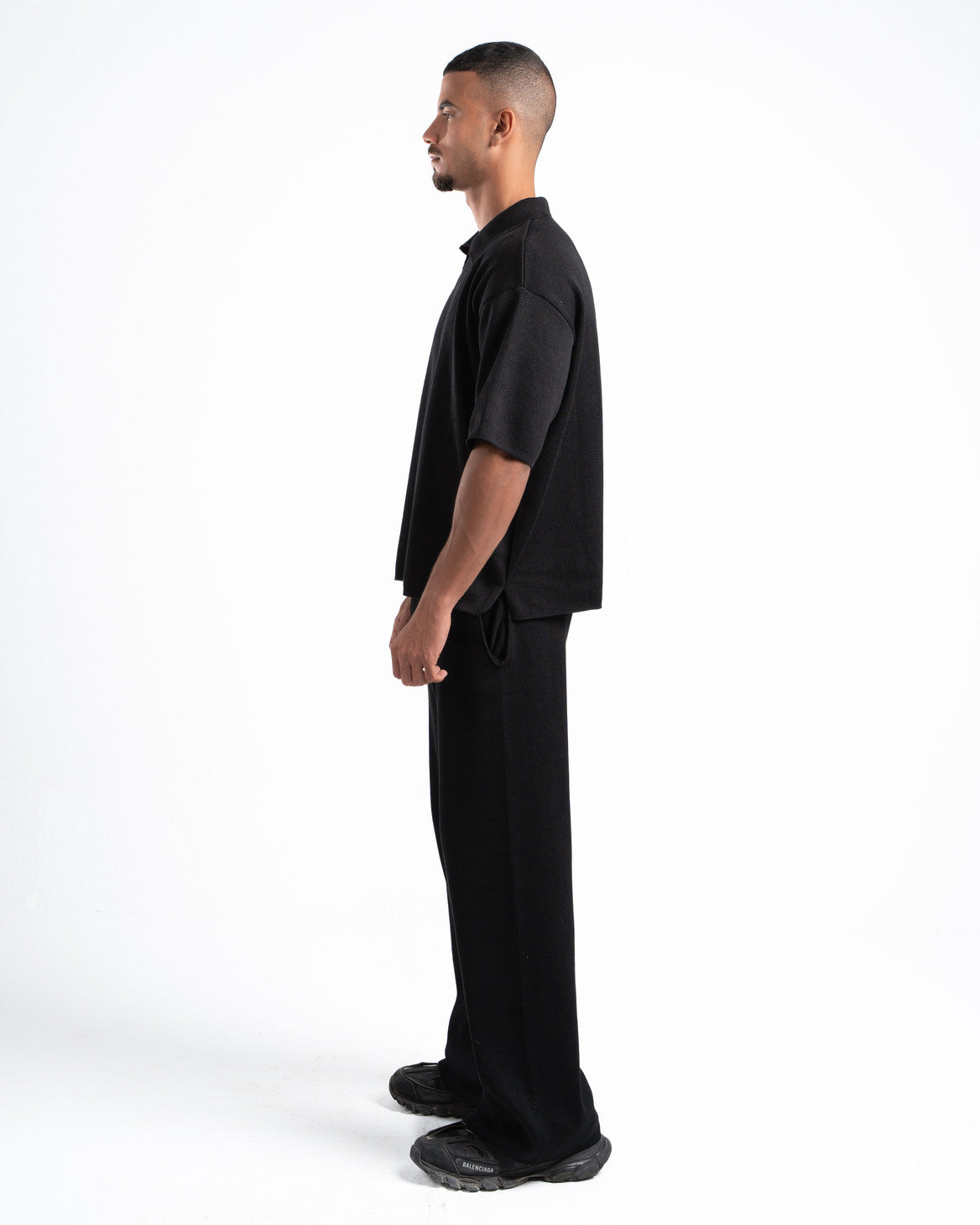 Black Knit Polo