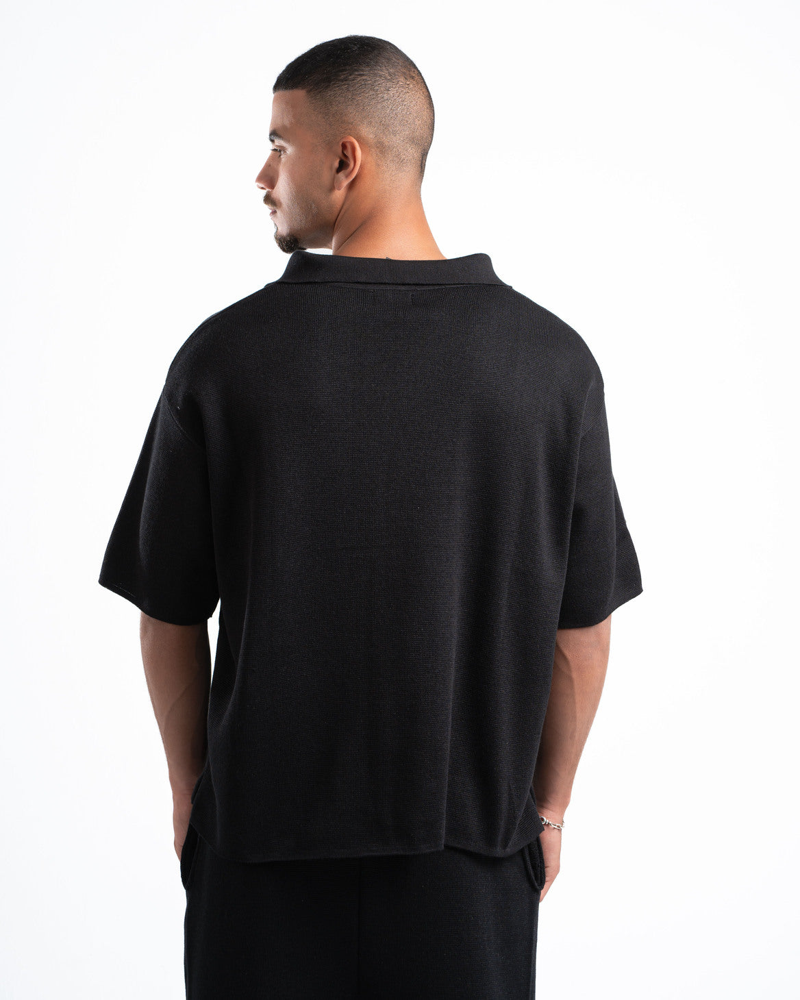 Black Knit Polo
